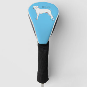 Dogo argentino dog cartoon illustration golf head cover