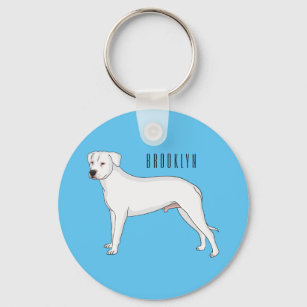 Dogo argentino dog cartoon illustration  key ring