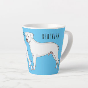 Dogo argentino dog cartoon illustration  latte mug