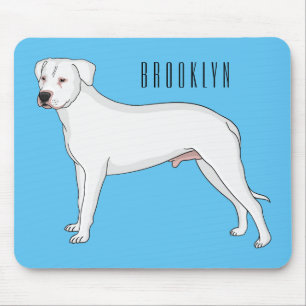 Dogo argentino dog cartoon illustration mouse mat