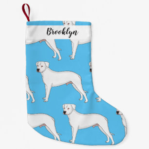Dogo argentino dog cartoon illustration small christmas stocking