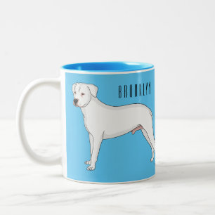 Dogo argentino dog cartoon illustration Two-Tone coffee mug