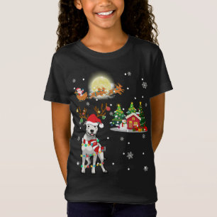 Dogo Argentino Dog Light Christmas Reindeer Tree X T-Shirt