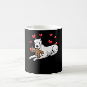 Dogo Argentino Dog With Stuffed Animal And Hearts Coffee Mug
