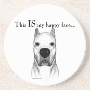Dogo Argentino Happy Face Coaster