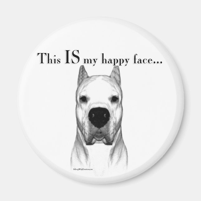 Dogo Argentino Happy Face Magnet (Front)