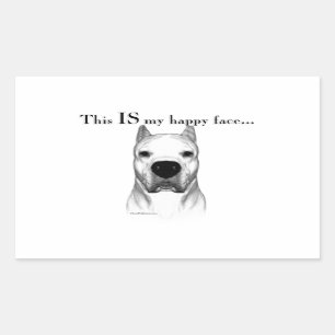 Dogo Argentino Happy Face Rectangular Sticker