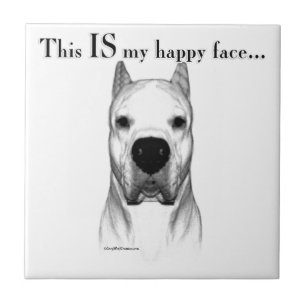 Dogo Argentino Happy Face Tile