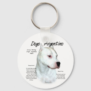 Dogo Argentino History Design Key Ring