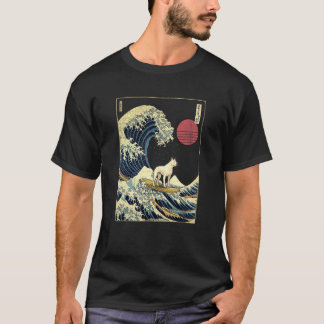 Dogo Argentino Japanese Kanagawa Wave Funny Surf D T-Shirt