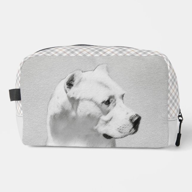 Dogo Argentino Painting Mastiff Original Dog Art Dopp Kit (Front)