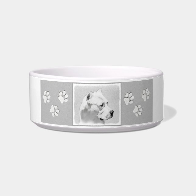 Dogo Argentino Painting - Original Dog Art Bowl (Right)