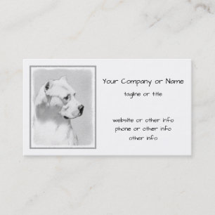 Dogo Argentino Painting - Original Dog Art Business Card