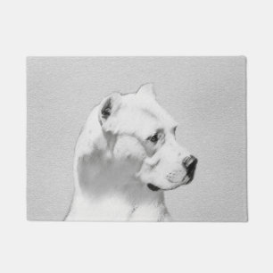 Dogo Argentino Painting - Original Dog Art Doormat