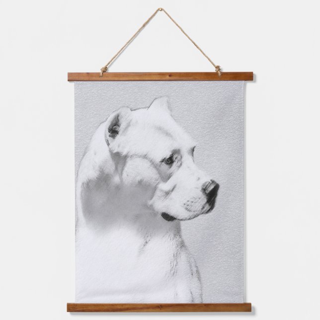 Dogo Argentino Painting - Original Dog Art Hanging Tapestry (Front)