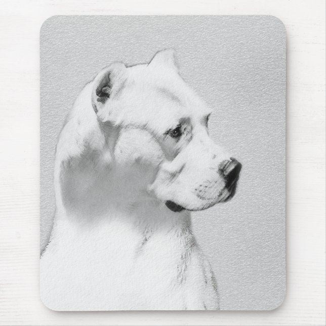 Dogo Argentino Painting - Original Dog Art Mouse Mat (Front)