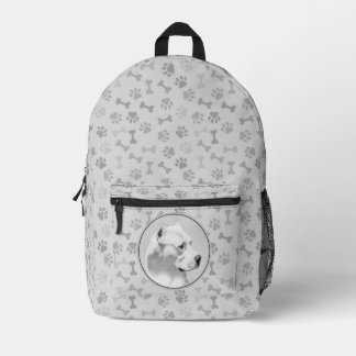 Dogo Argentino Painting - Original Dog Art Printed Backpack