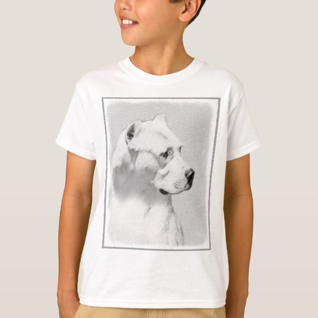 Dogo Argentino Painting - Original Dog Art T-Shirt (Front)