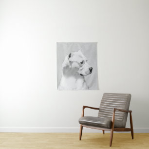 Dogo Argentino Painting - Original Dog Art Tapestry