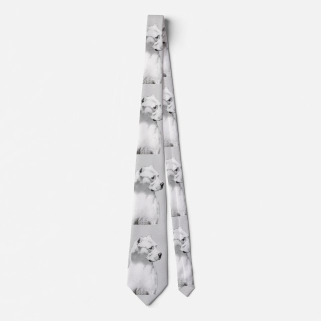 Dogo Argentino Painting - Original Dog Art Tie (Front)