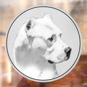Dogo Argentino Painting - Original Dog Art Window Cling