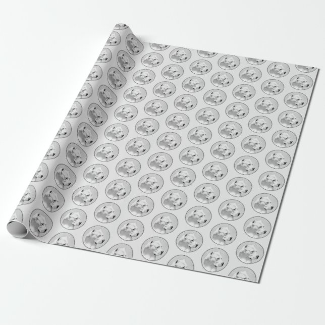 Dogo Argentino Painting - Original Dog Art Wrapping Paper (Unrolled)
