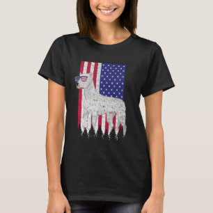 Dogo Argentino Patriotic Dog USA American Flag T-Shirt