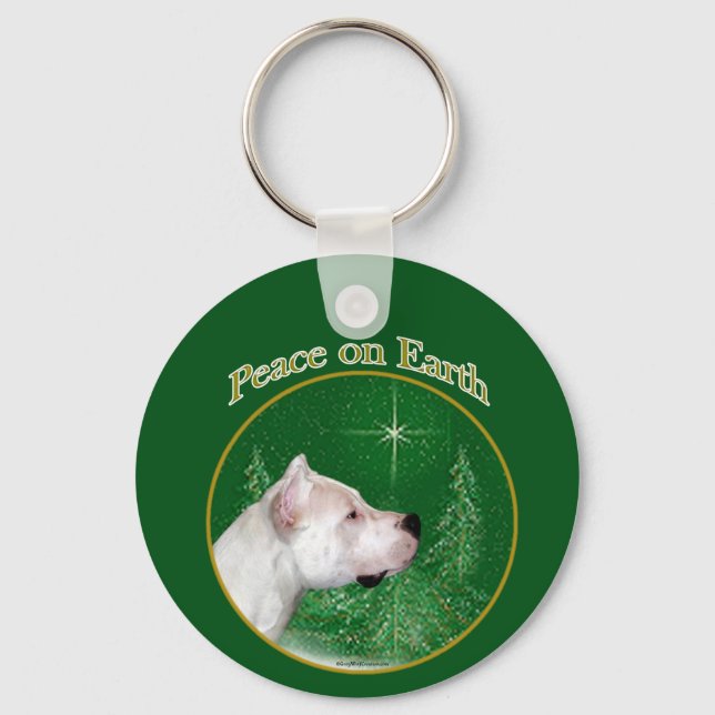 Dogo Argentino Peace Key Ring (Front)