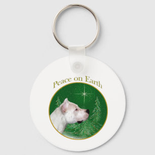 Dogo Argentino Peace Key Ring