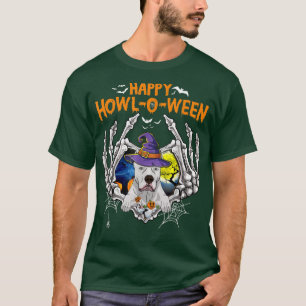 Dogo Argentino Skeleton Heart Happy Howloween Cost T-Shirt