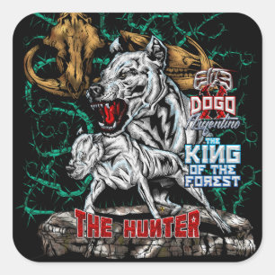 DOGO ARGENTINO - The Hunter - King of Forest Square Sticker