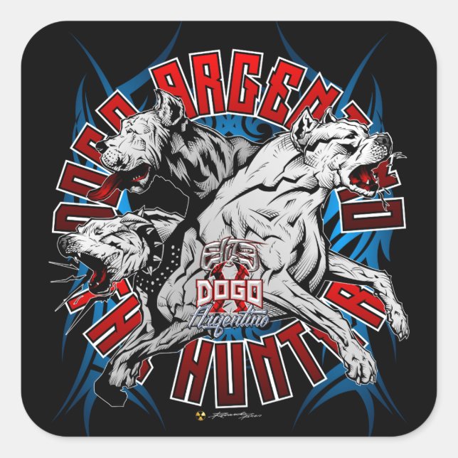 Dogo Argentino The Hunter Square Sticker (Front)