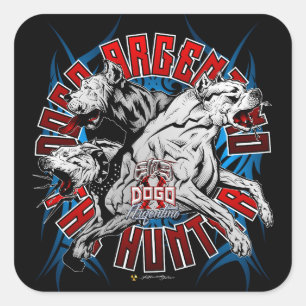 Dogo Argentino The Hunter Square Sticker