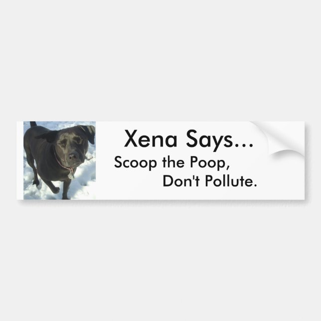dogs20039, Xena Says..., Don't pollute,        ... Bumper Sticker (Front)