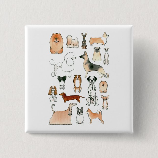 Dogs 15 Cm Square Badge (Front)