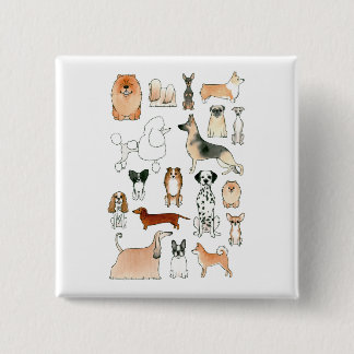 Dogs 15 Cm Square Badge