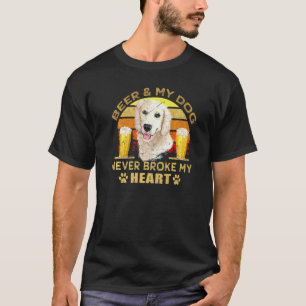 Dogs 365 Beer & Golden Retriever Dog Never Broke M T-Shirt