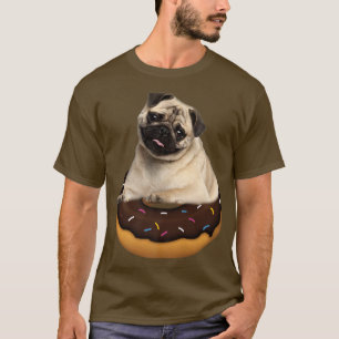 Dogs 365 Cute Pug Doughnut Girls Dog Funny  T-Shirt