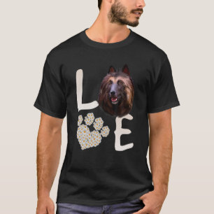 Dogs 365 Love Belgian Tervuren Dog Paw Pet Rescue T-Shirt
