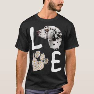 Dogs 365 Love Dalmatian Dog Paw Pet Rescue Zip T-Shirt