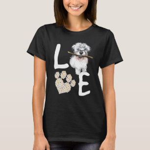 Dogs 365 Love Miniature Schnauzer Dog Paw Pet Resc T-Shirt