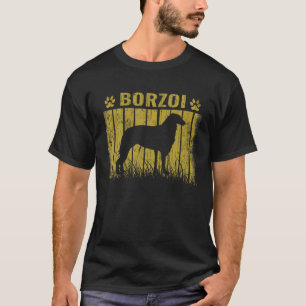 Dogs 365 Retro Borzoi Dog Vintage Gifts T-Shirt