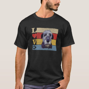 Dogs 365 Retro Love Irish Wolfhound Dog Vintage Gi T-Shirt