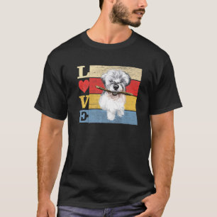 Dogs 365 Retro Love Miniature Schnauzer Dog Vintag T-Shirt
