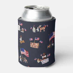 DOGS 4 DEMOCRACY Indigo Can Cooler