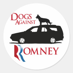 Dogs Against Romney -.png Classic Round Sticker