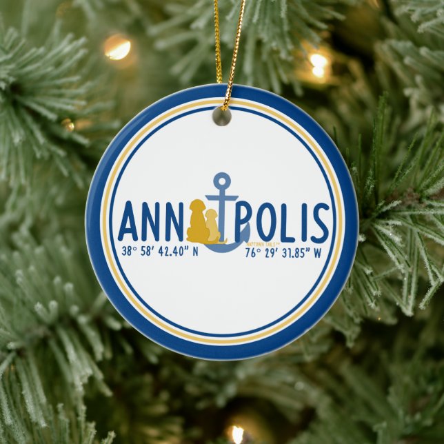 Dogs Anchored in Annapolis Christmas Ornament (Tree)