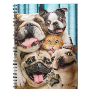 Dogs and a Cat Group Photo Notebook