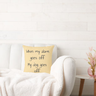 Dogs and Alarms Throw Pillow