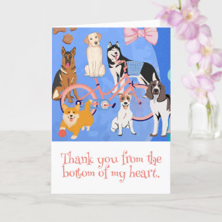 Dogs and Bikes Puppies Pink Bicycle Custom Card